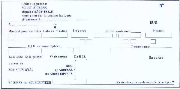 billet à ordre et lettre de change